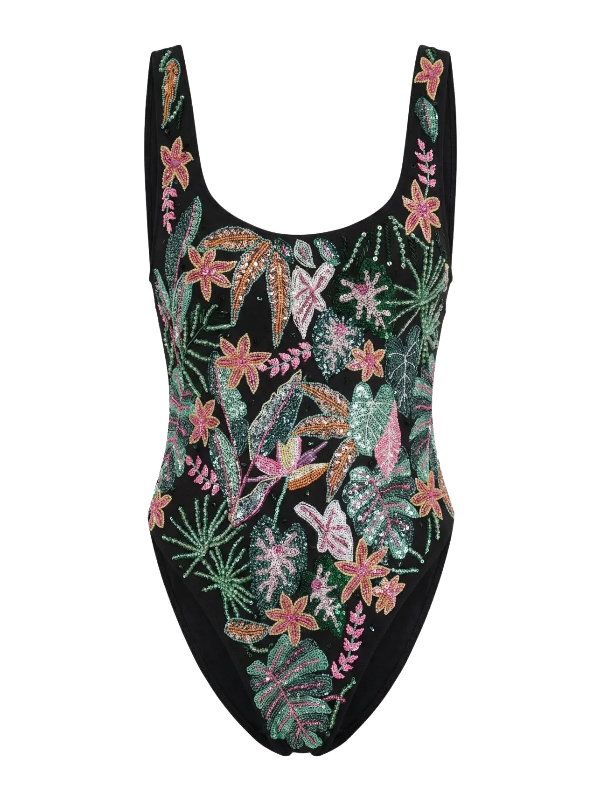 Misty Tropical High Leg Swimsuit Black