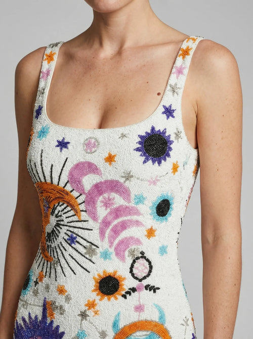 Celestial Star Mini White Dress