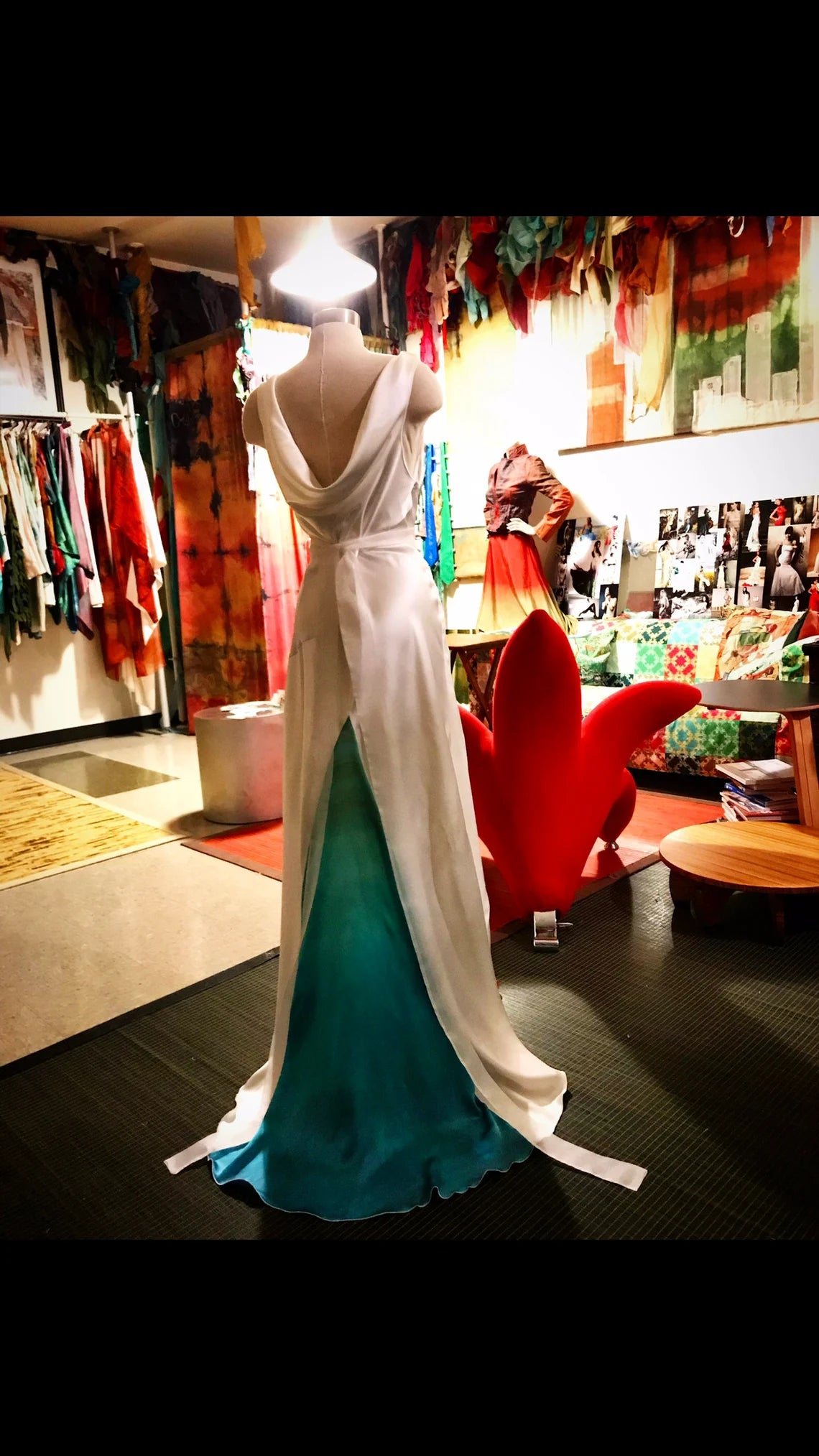 Bias Cut Wedding Dress, Silk Wedding Dress, Ombre Wedding Dress, Sleek Wedding Dress, Sheath Wedding Dress, Cowl Neck Wedding Dress